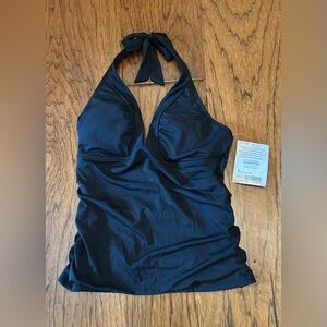 NWT Athleta Black Halter Shirrendipity Tankini Size S